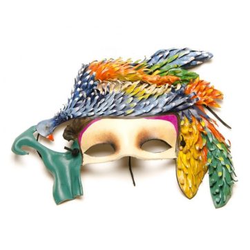 Máscara de carnaval guacamayo azul