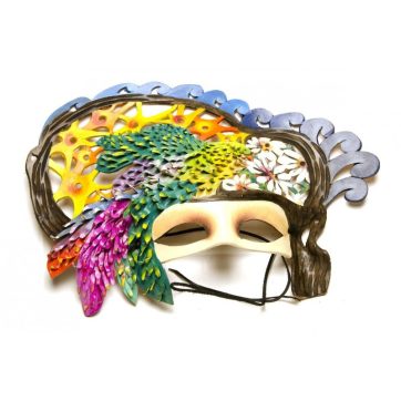 Máscara de carnaval guacamayo verde