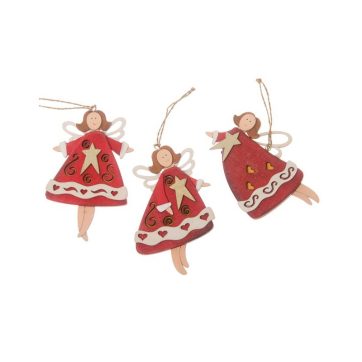 Set angelitos de madera