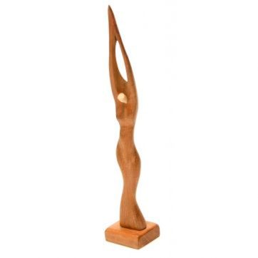 Figura Artesanal Bailarina de Madera