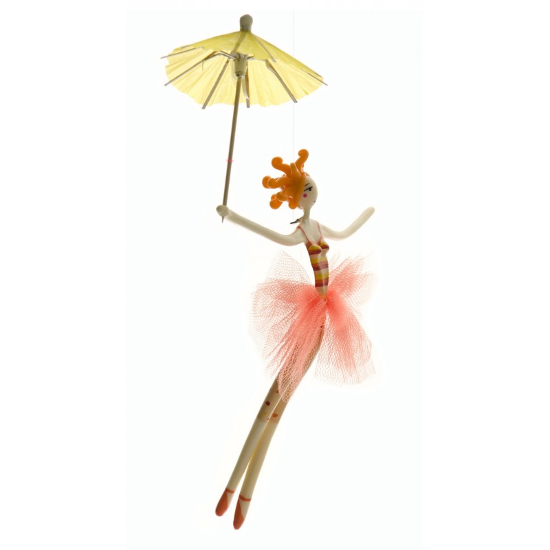 Bailarina con tutú y paraguas