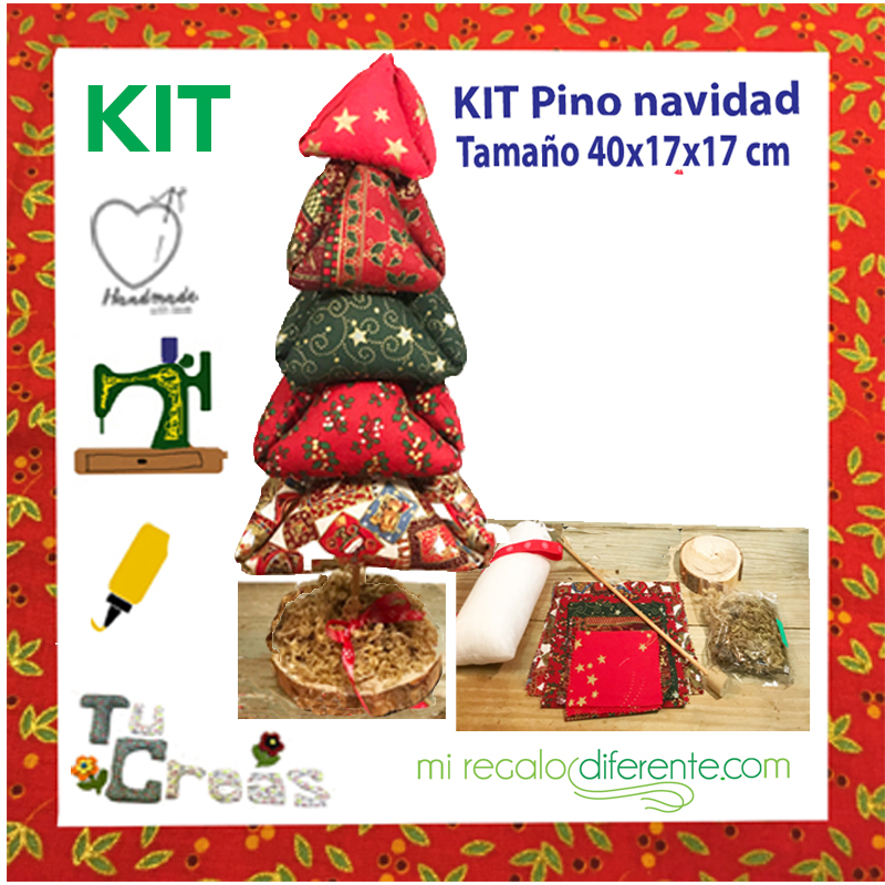KIt -DIY-Árbol Navidad Triángulos Patchwork - Mi Regalo Diferente