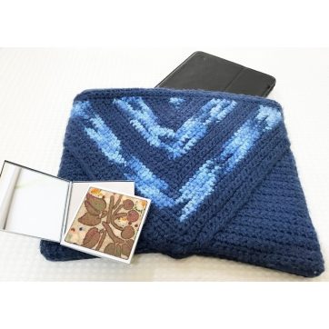 Cartera de Lana Jaspeada Azul