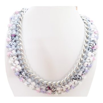 Collar de Trapillo Trenzado Gris