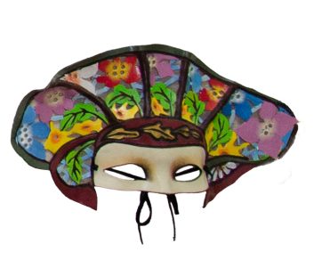 Máscara de Carnaval de Cuero  Pintado Roble