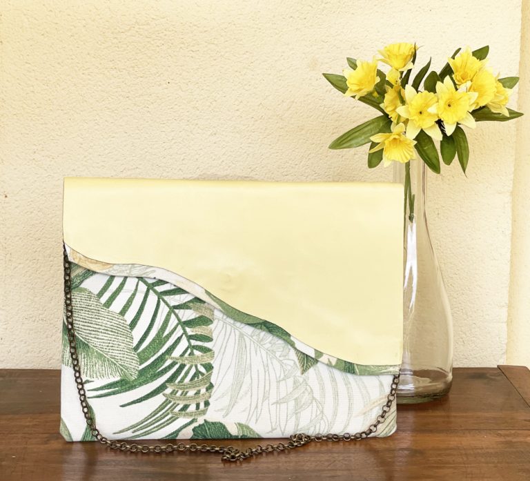 Bolso Cartera de Mano Colección Ola Helecho. Pieza única. Hecho a mano