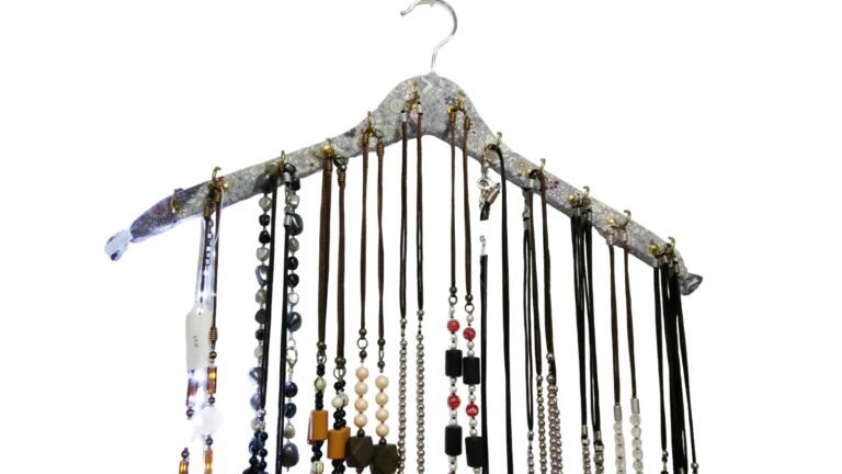Organizador de Collares. Percha Gris con Ganchos