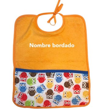 Baberos Personalizados con Telas Animales - Naranja