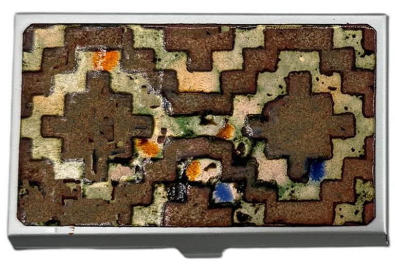 Tarjetero Artesanal  Mosaico Rombos